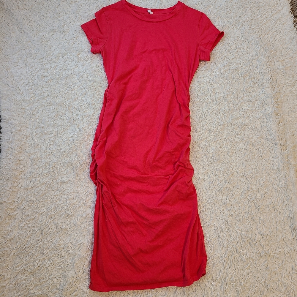 Simple Pink Maternity Dress